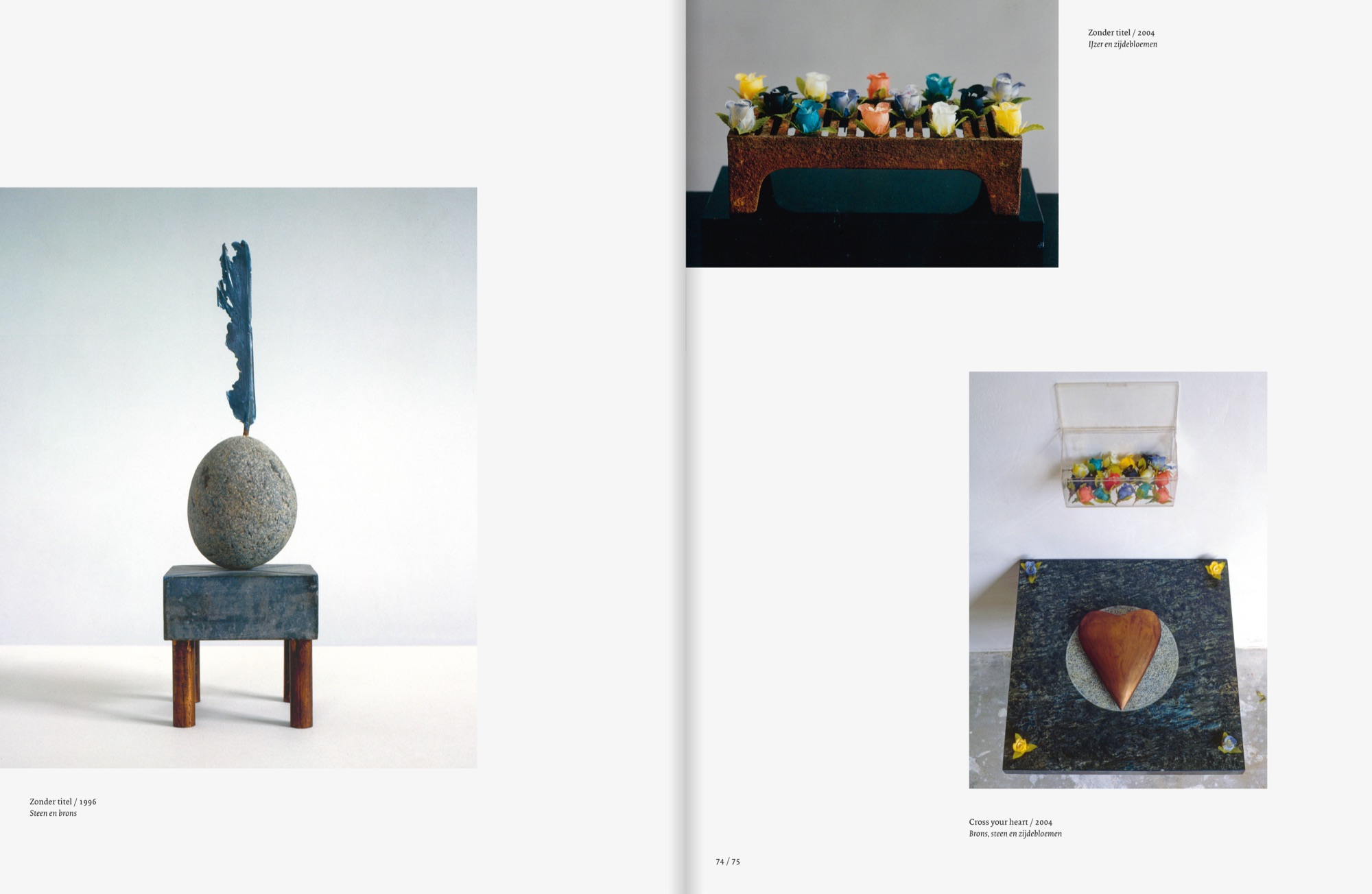 Spread met twee beelden Zonder titel en het beeld Cross your heart